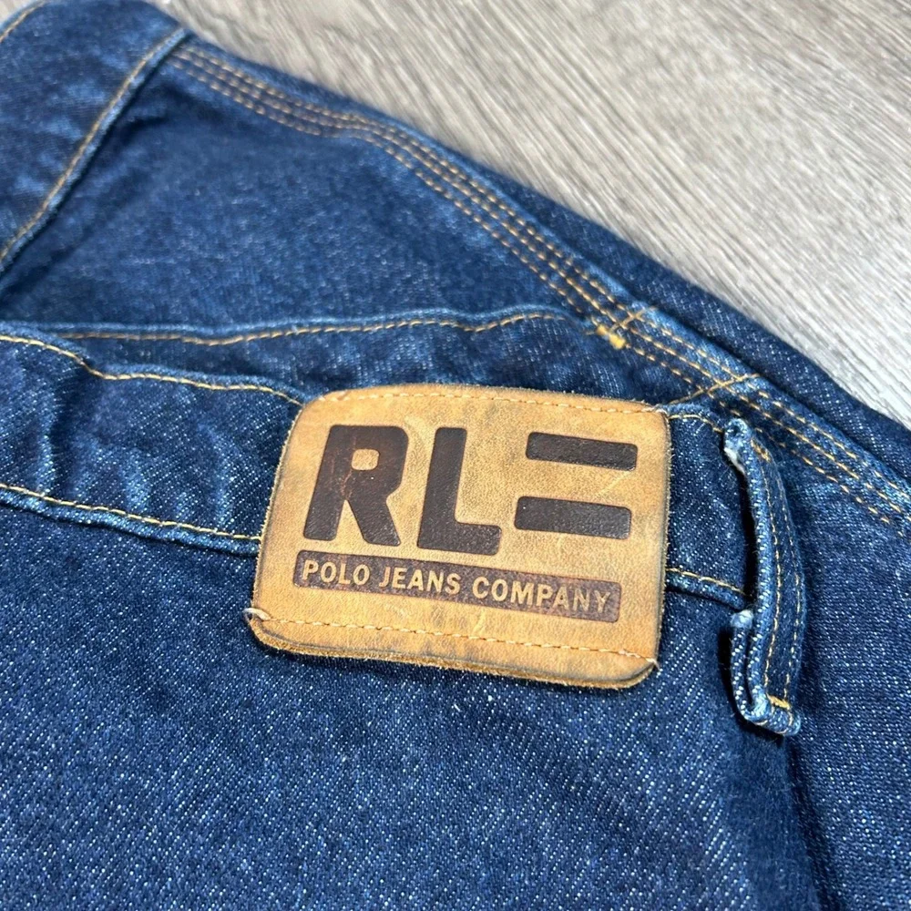 Vintage Polo Jeans Co Ralph Lauren Carpenter Pants 36x30 Blue Denim Baggy